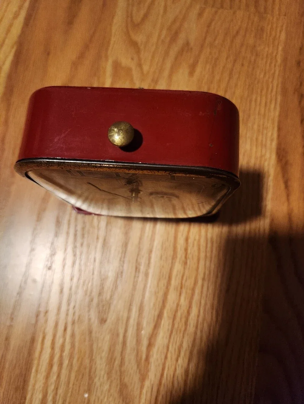 Vintage 1950s Lux Co Clock Red With Details Needs Work